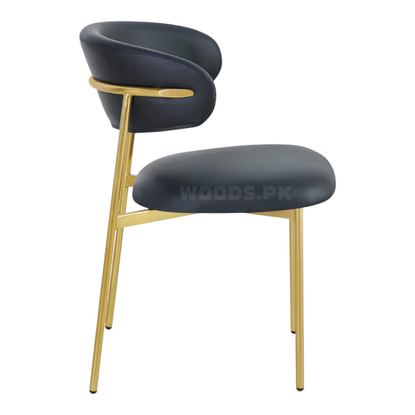 Angelina High Gloss Golden Stainless Steel Base Dining Chair