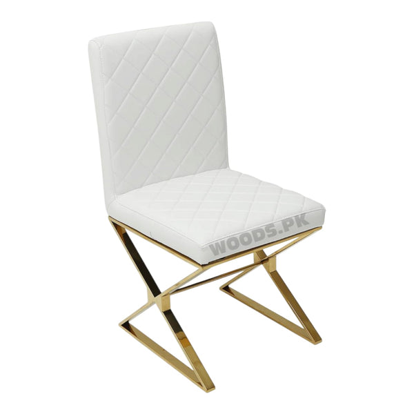 Georgia High Gloss Golden Stainless Steel Base Dining Chair