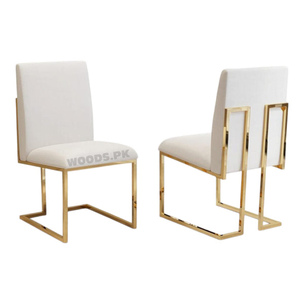 Hazel High Gloss Golden Stainless Steel Base Dining Chair