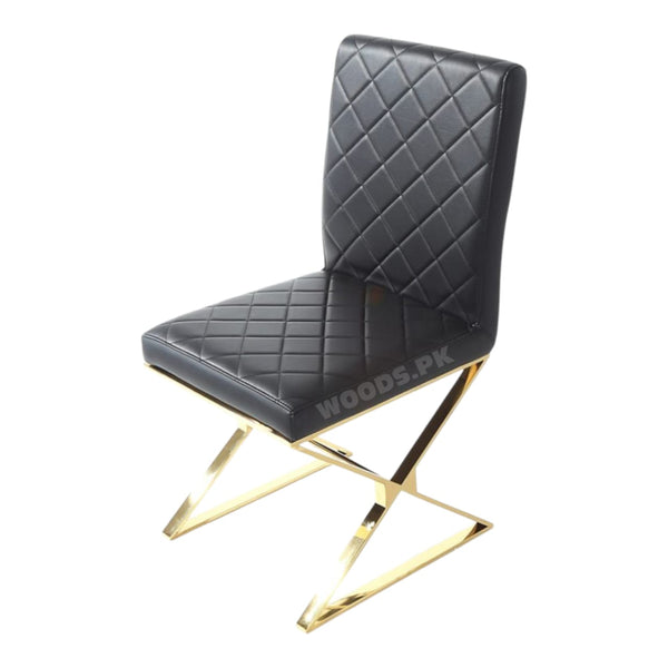 Alissa High Gloss Golden Stainless Steel Base Dining Chair