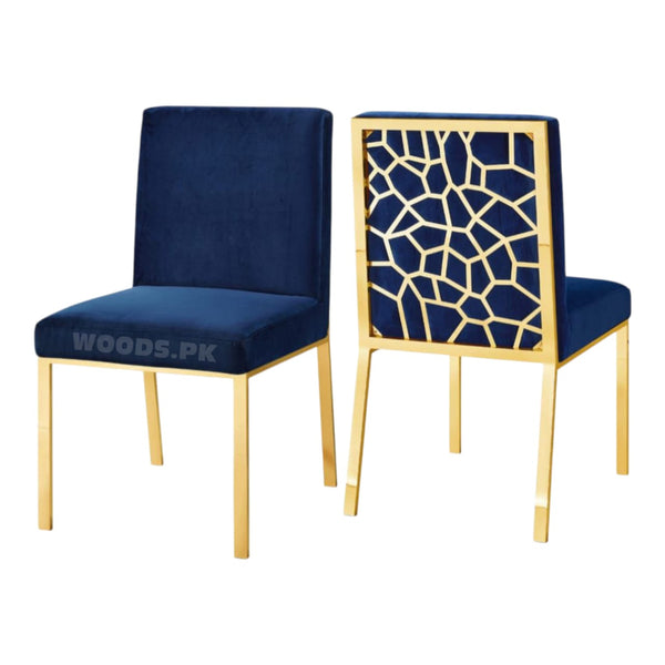 Ivy High Gloss Golden Stainless Steel Base Dining Chair